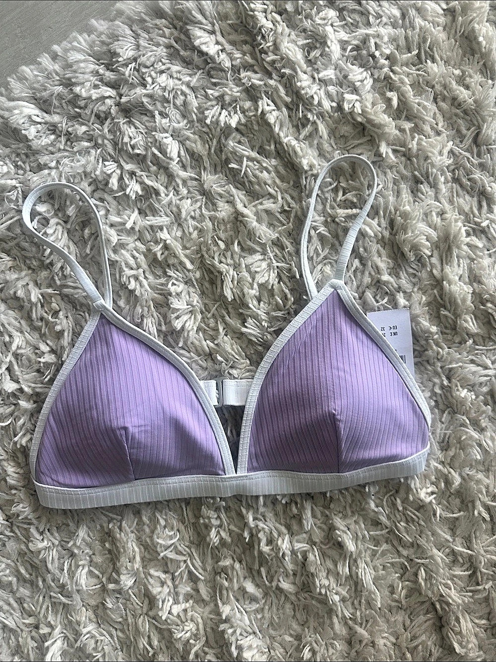 Bikini Top in Purple & White Size Medium NWT